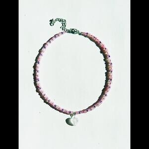 Charming Quartz Heart Pendant Beaded Necklace